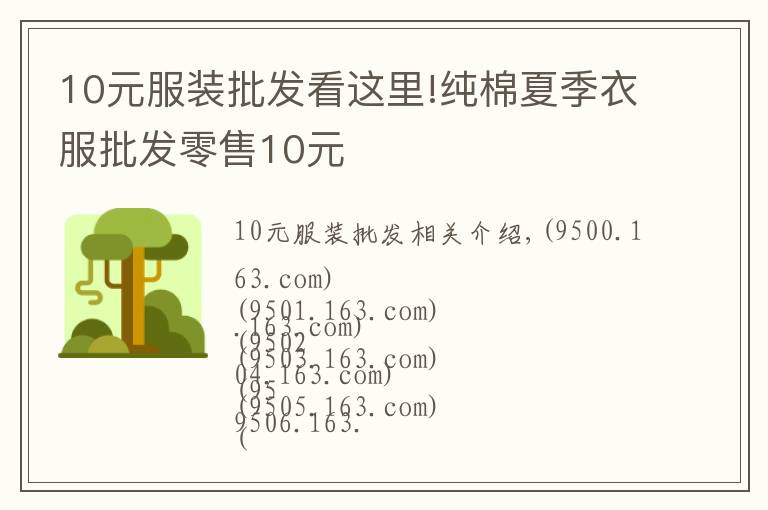 10元服裝批發(fā)看這里!純棉夏季衣服批發(fā)零售10元