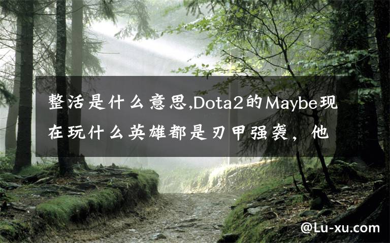 整活是什么意思,Dota2的Maybe現(xiàn)在玩什么英雄都是刃甲強(qiáng)襲，他這樣是不是在