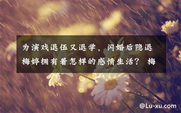 為演戲退伍又退學(xué)，閃婚后隱退梅婷擁有著怎樣的感情生活？ 梅婷驚艷寫真大片