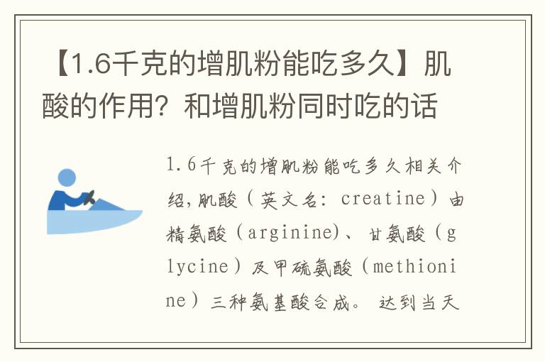 【1.6千克的增肌粉能吃多久】肌酸的作用？和增肌粉同時吃的話，具體怎么吃？