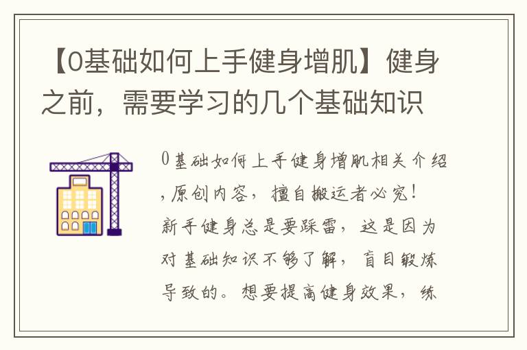 【0基礎如何上手健身增肌】健身之前，需要學習的幾個基礎知識，讓你更加高效地鍛煉