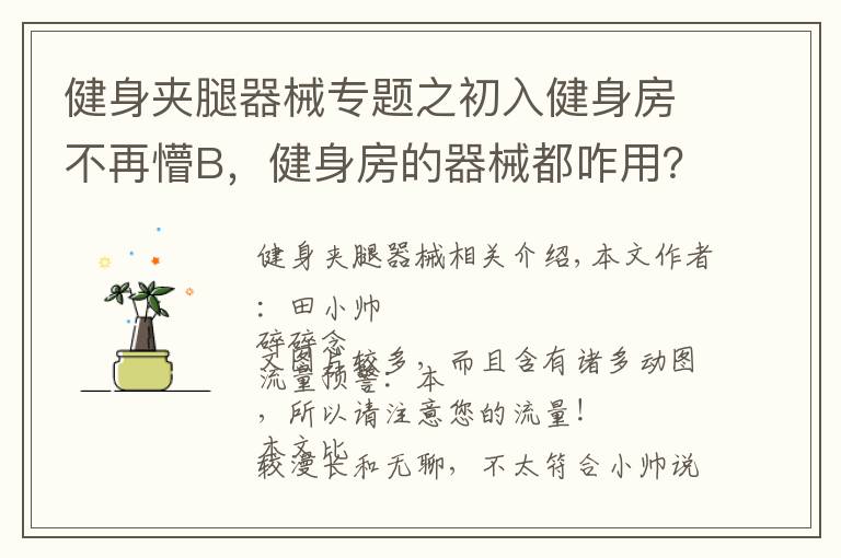 健身夾腿器械專題之初入健身房不再懵B，健身房的器械都咋用？—固定器械篇