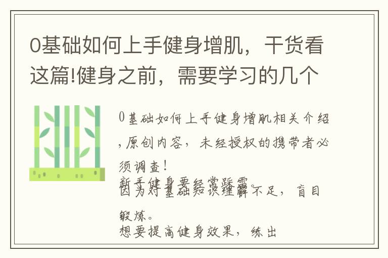 0基礎如何上手健身增肌，干貨看這篇!健身之前，需要學習的幾個基礎知識，讓你更加高效地鍛煉