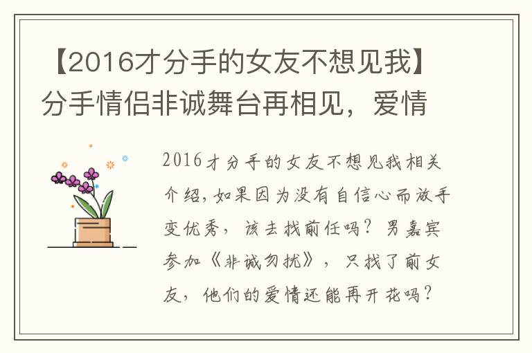 【2016才分手的女友不想見(jiàn)我】分手情侶非誠(chéng)舞臺(tái)再相見(jiàn)，愛(ài)情能否再次開(kāi)花結(jié)果？