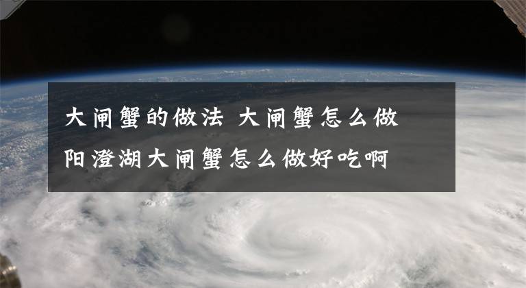 大閘蟹的做法 大閘蟹怎么做 陽澄湖大閘蟹怎么做好吃啊