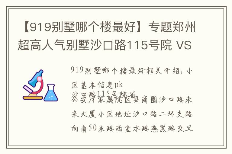 【919別墅哪個樓最好】專題鄭州超高人氣別墅沙口路115號院 VS 省公安廳家屬院？