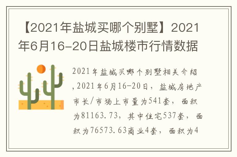 【2021年鹽城買哪個(gè)別墅】2021年6月16-20日鹽城樓市行情數(shù)據(jù)（上市量/成交量）