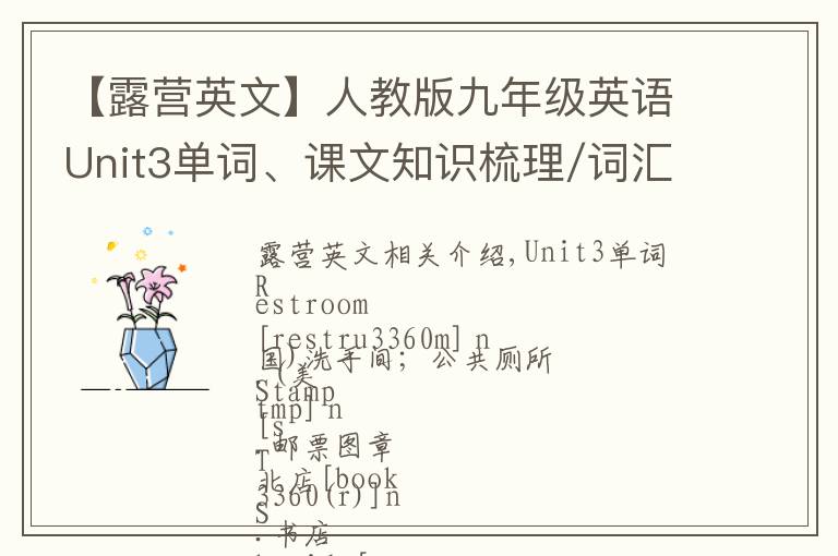 【露營(yíng)英文】人教版九年級(jí)英語(yǔ)Unit3單詞、課文知識(shí)梳理/詞匯句式精講