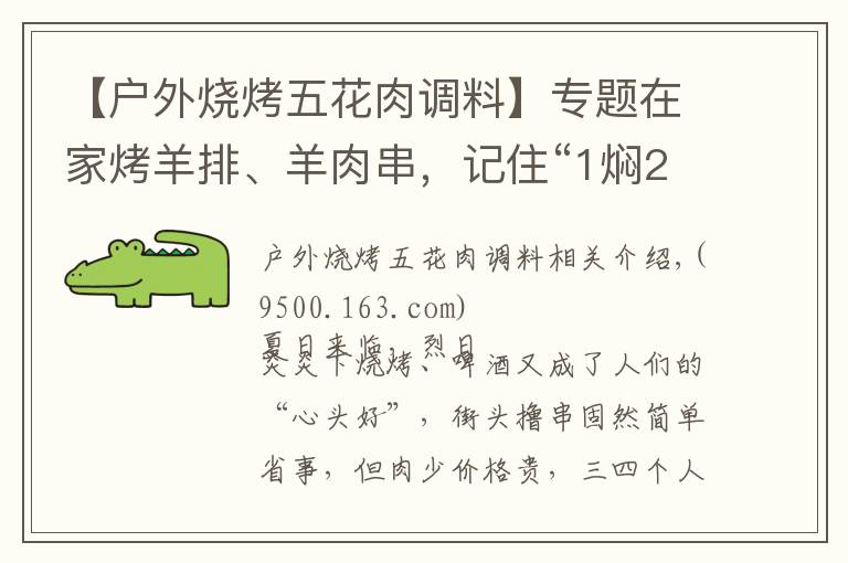 【戶外燒烤五花肉調(diào)料】專題在家烤羊排、羊肉串，記住“1燜2烤3撒料”，汁水飽滿，外焦里嫩