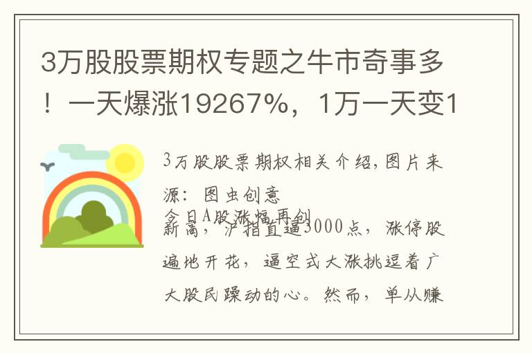 3萬股股票期權(quán)專題之牛市奇事多！一天爆漲19267%，1萬一天變190萬？50ETF期權(quán)暴漲，為何這個(gè)“成功”無法復(fù)制