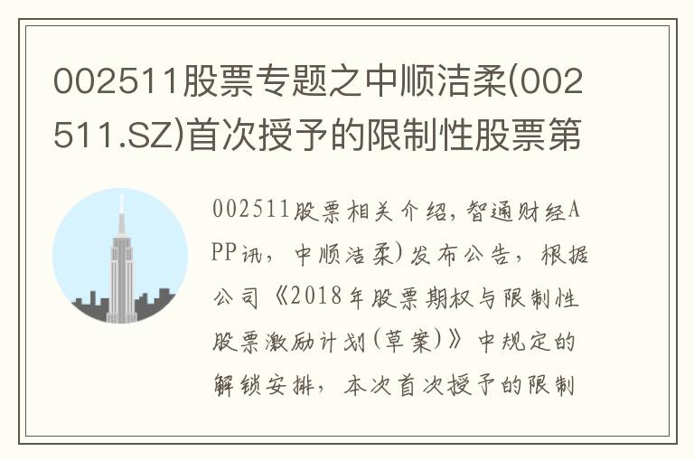 002511股票專題之中順潔柔(002511.SZ)首次授予的限制性股票第二個解鎖期解鎖條件成就