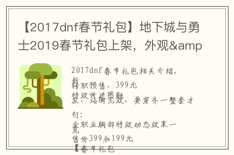 【2017dnf春節(jié)禮包】地下城與勇士2019春節(jié)禮包上架，外觀&屬性&贈品&多買多送總覽