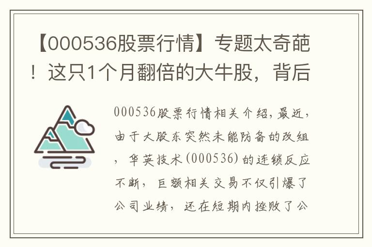 【000536股票行情】專題太奇葩！這只1個(gè)月翻倍的大牛股，背后竟然“沒了”實(shí)控人？