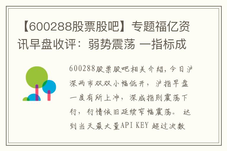 【600288股票股吧】專題福億資訊早盤收評(píng)：弱勢(shì)震蕩 一指標(biāo)成A股洪荒之力