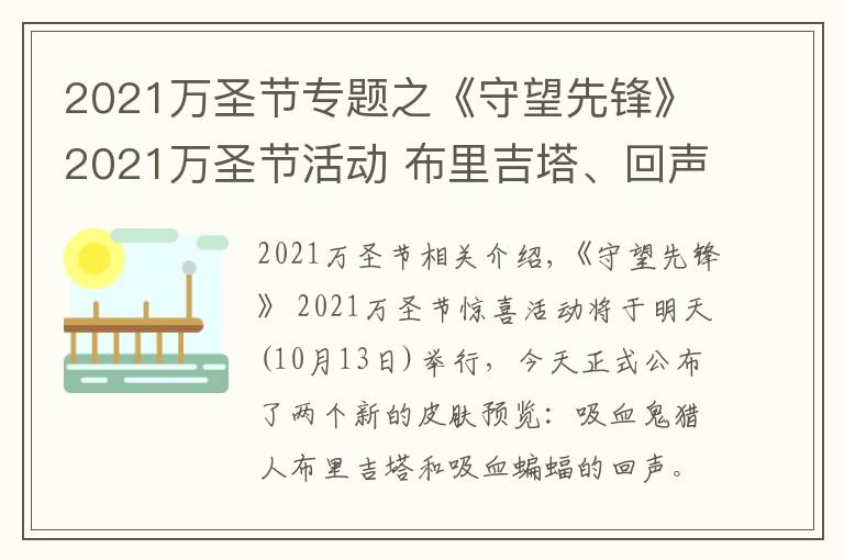 2021萬圣節(jié)專題之《守望先鋒》2021萬圣節(jié)活動(dòng) 布里吉塔、回聲皮膚預(yù)覽