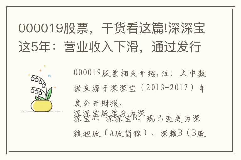 000019股票，干貨看這篇!深深寶這5年：營業(yè)收入下滑，通過發(fā)行股份收購深糧，將走向哪？