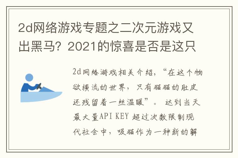 2d網(wǎng)絡(luò)游戲?qū)ｎ}之二次元游戲又出黑馬？2021的驚喜是否是這只“貓”