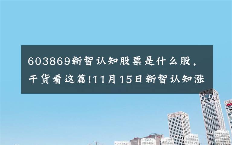 603869新智認(rèn)知股票是什么股，干貨看這篇!11月15日新智認(rèn)知漲停分析：旅游，郵輪游艇，國產(chǎn)軟件概念熱股