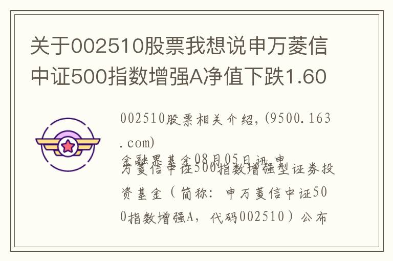 關(guān)于002510股票我想說申萬菱信中證500指數(shù)增強A凈值下跌1.60% 請保持關(guān)注