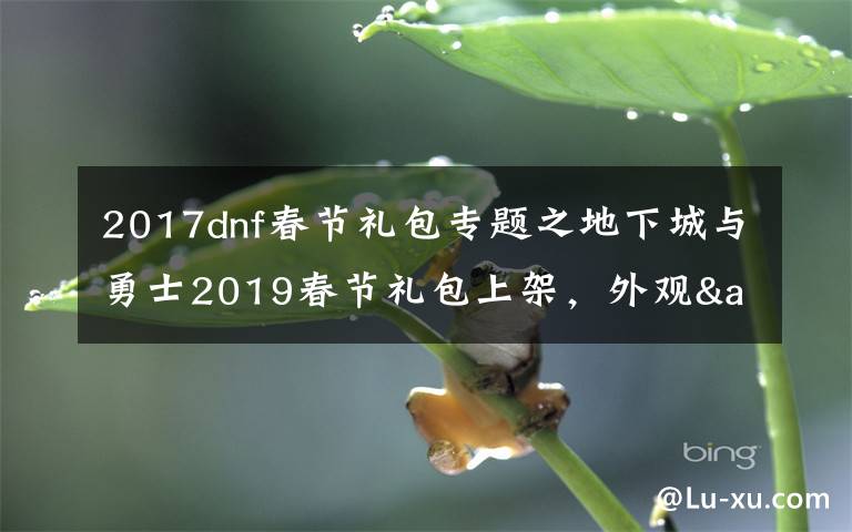 2017dnf春節(jié)禮包專題之地下城與勇士2019春節(jié)禮包上架，外觀&屬性&贈品&多買多送總覽