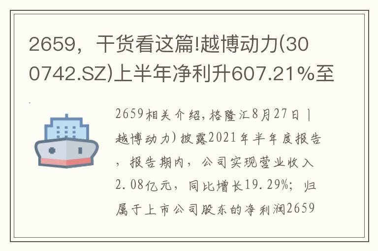 2659，干貨看這篇!越博動(dòng)力(300742.SZ)上半年凈利升607.21%至2659.98萬(wàn)元