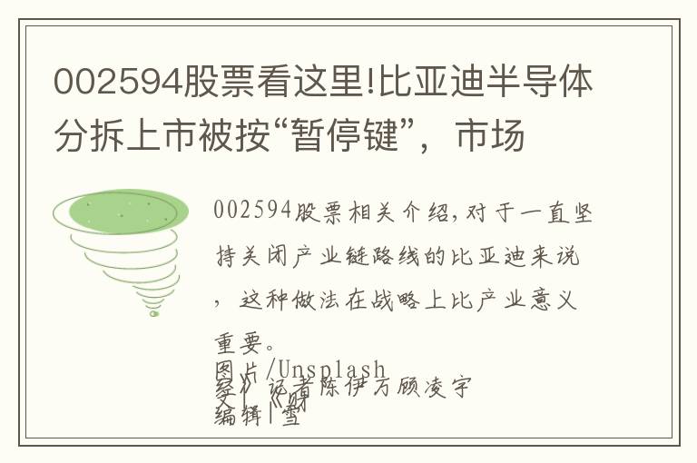 002594股票看這里!比亞迪半導(dǎo)體分拆上市被按“暫停鍵”，市場爭議百億估值