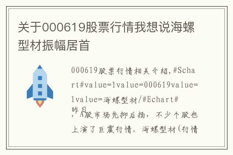 關(guān)于000619股票行情我想說海螺型材振幅居首