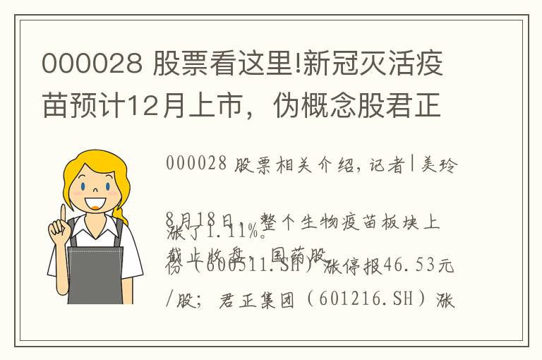 000028 股票看這里!新冠滅活疫苗預(yù)計(jì)12月上市，偽概念股君正集團(tuán)、國藥股份封板