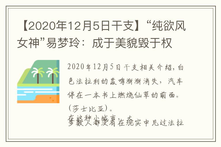 【2020年12月5日干支】“純欲風女神”易夢玲：成于美貌毀于權欲？她比你想的更有手段