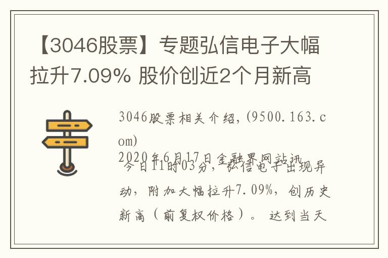 【3046股票】專題弘信電子大幅拉升7.09% 股價創(chuàng)近2個月新高