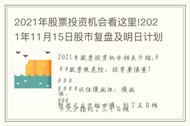 2021年股票投資機(jī)會(huì)看這里!2021年11月15日股市復(fù)盤(pán)及明日計(jì)劃