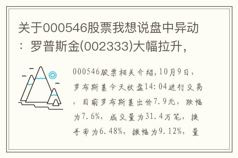 關(guān)于000546股票我想說(shuō)盤中異動(dòng)：羅普斯金(002333)大幅拉升，暫報(bào)7.9元