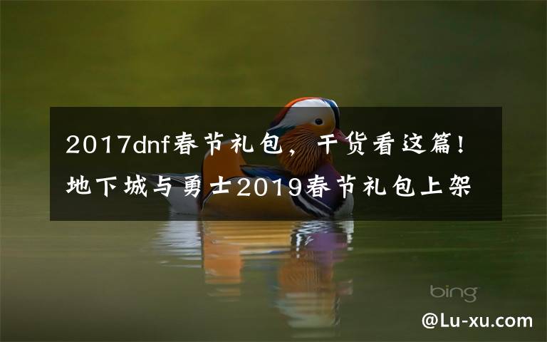 2017dnf春節(jié)禮包，干貨看這篇!地下城與勇士2019春節(jié)禮包上架，外觀&屬性&贈品&多買多送總覽