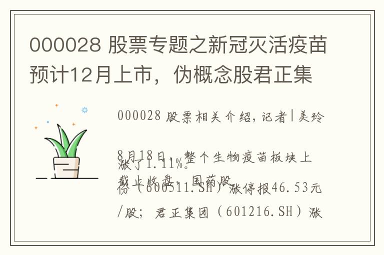 000028 股票專題之新冠滅活疫苗預(yù)計(jì)12月上市，偽概念股君正集團(tuán)、國藥股份封板