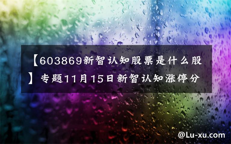 【603869新智認(rèn)知股票是什么股】專題11月15日新智認(rèn)知漲停分析：旅游，郵輪游艇，國產(chǎn)軟件概念熱股