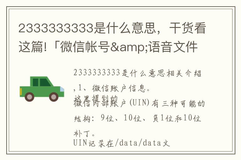 2333333333是什么意思，干貨看這篇!「微信帳號(hào)&語音文件」結(jié)構(gòu)分析