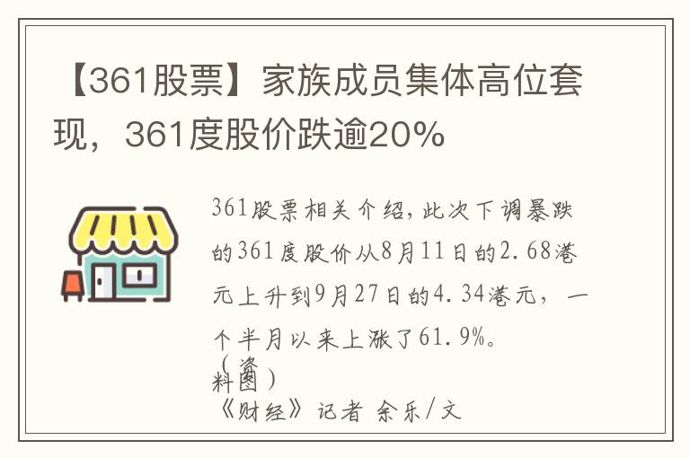 【361股票】家族成員集體高位套現(xiàn)，361度股價跌逾20%