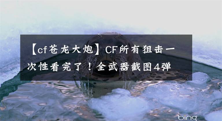 【cf蒼龍大炮】CF所有狙擊一次性看完了！全武器截圖4彈