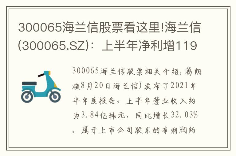 300065海蘭信股票看這里!海蘭信(300065.SZ)：上半年凈利增119.08%至713.07萬元