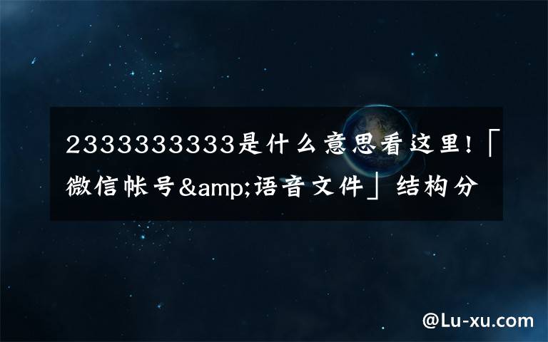 2333333333是什么意思看這里!「微信帳號&語音文件」結構分析