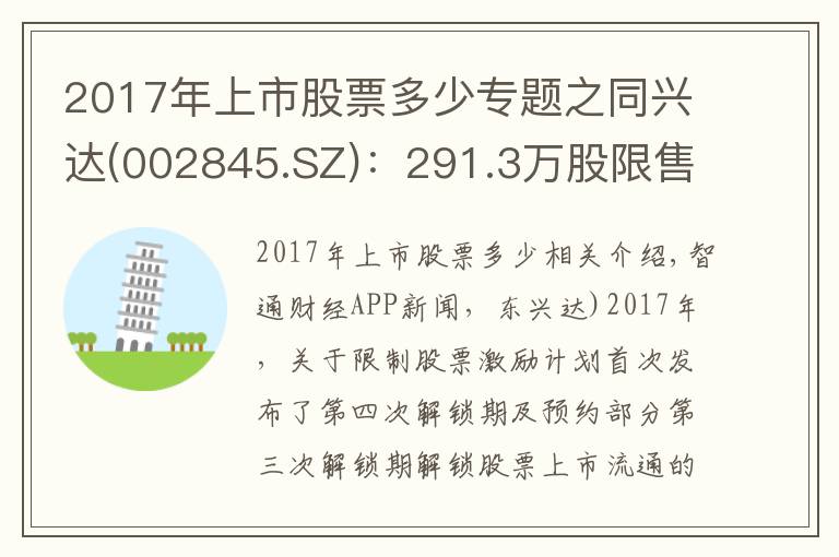 2017年上市股票多少專題之同興達(002845.SZ)：291.3萬股限售股將于9月8日上市流通