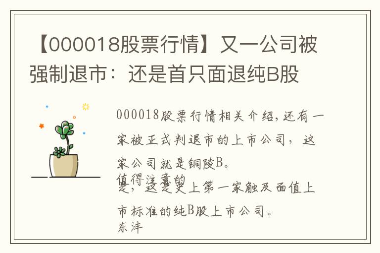 【000018股票行情】又一公司被強(qiáng)制退市：還是首只面退純B股 數(shù)度自救未成