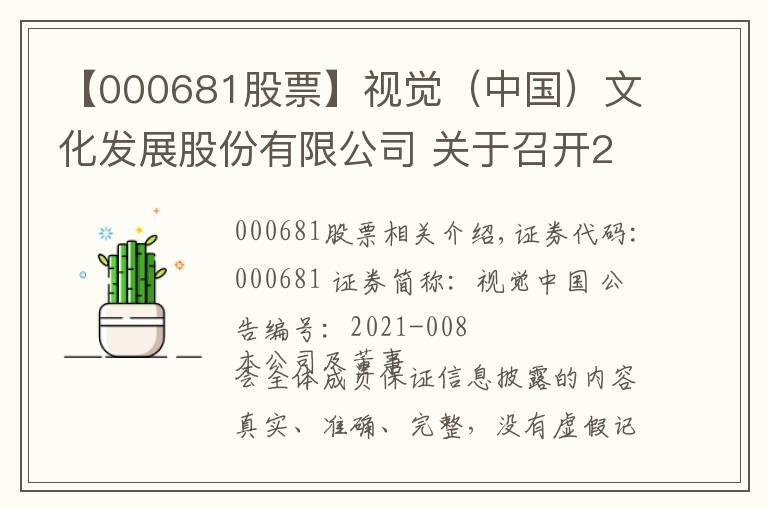 【000681股票】視覺（中國）文化發(fā)展股份有限公司 關(guān)于召開2021年第一次臨時股東大會 通知的公告