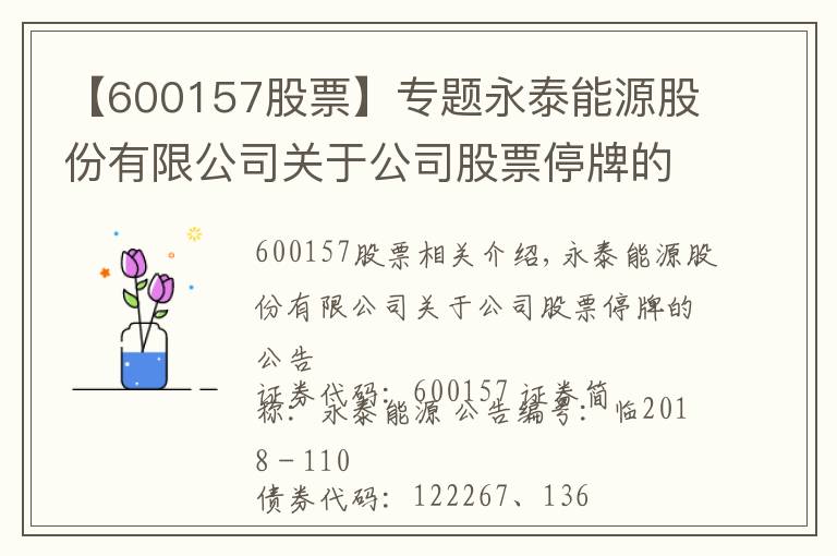 【600157股票】專題永泰能源股份有限公司關于公司股票停牌的公告