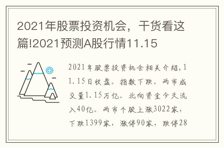 2021年股票投資機(jī)會(huì)，干貨看這篇!2021預(yù)測(cè)A股行情11.15