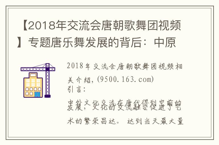 【2018年交流會唐朝歌舞團(tuán)視頻】專題唐樂舞發(fā)展的背后：中原地區(qū)與西域外國的樂舞交流