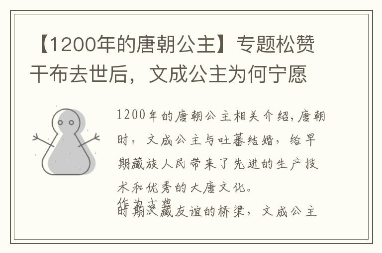 【1200年的唐朝公主】專題松贊干布去世后，文成公主為何寧愿寡居三十余年也不回到唐朝？