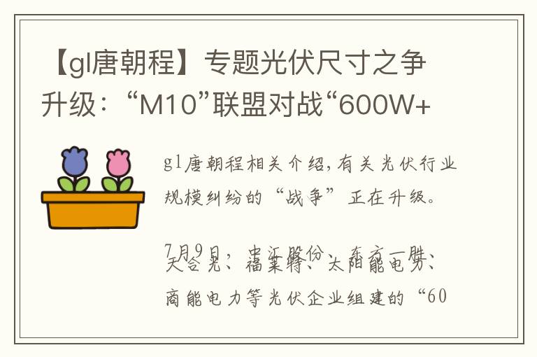 【gl唐朝程】專題光伏尺寸之爭(zhēng)升級(jí)：“M10”聯(lián)盟對(duì)戰(zhàn)“600W+”聯(lián)盟