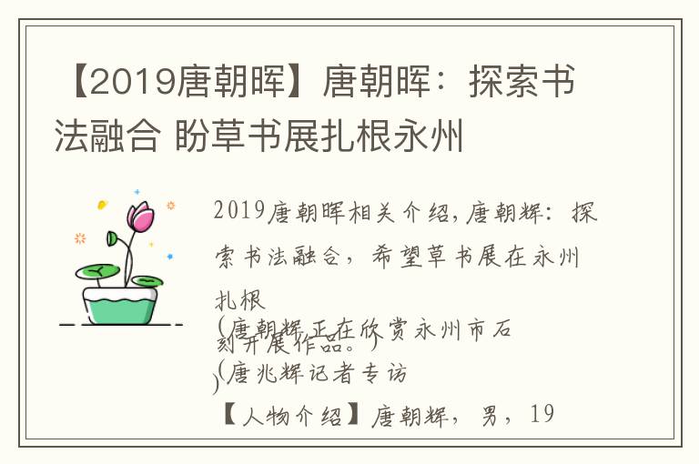 【2019唐朝暉】唐朝暉：探索書(shū)法融合 盼草書(shū)展扎根永州