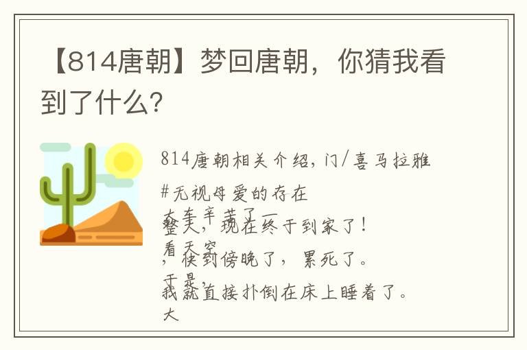 【814唐朝】夢(mèng)回唐朝，你猜我看到了什么？